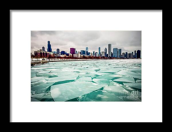 America Framed Print featuring the photograph Chicago Winter Skyline by Paul Velgos