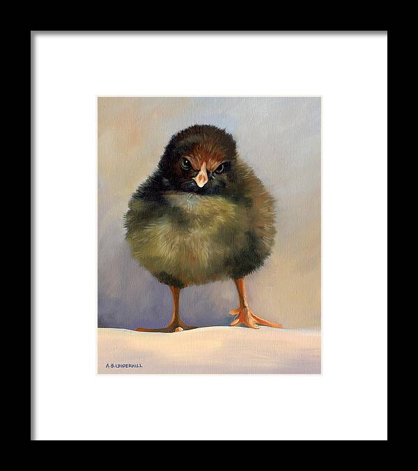 Chick Framed Print featuring the painting Chick with Attitude by Alecia Underhill