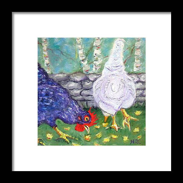 Chicken Framed Print featuring the photograph Chicken Neighbors by Natalie Rotman Cote