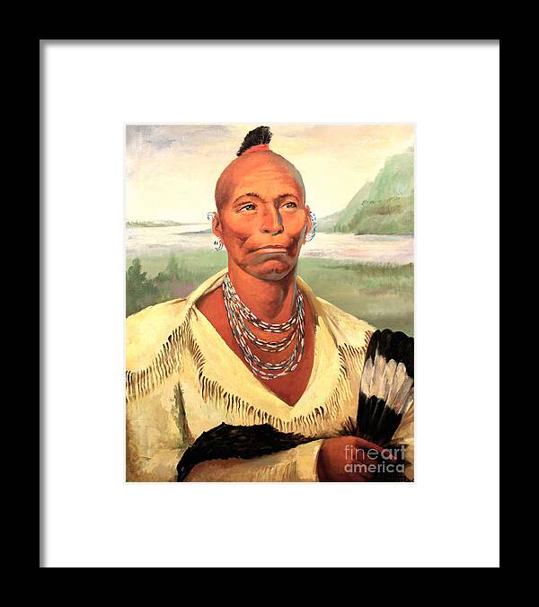 Chief Framed Print featuring the painting Chief Black Hawk - Sauk and Fox Tribe by Art By Tolpo Collection