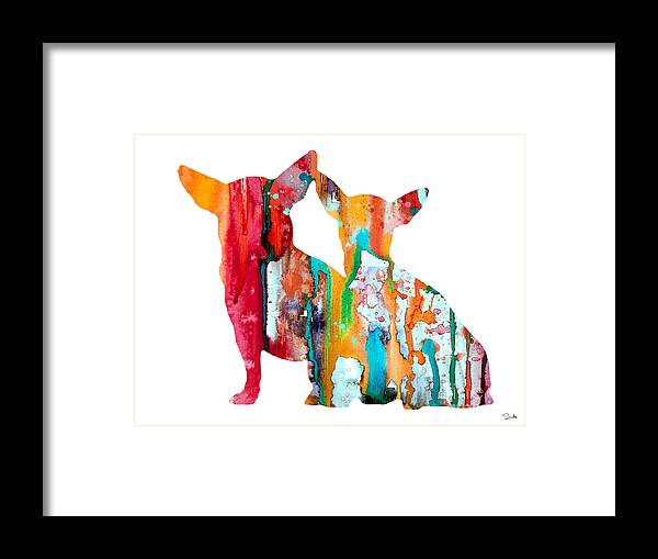 Art Framed Print featuring the painting Chihuahua 4 by Watercolor Girl