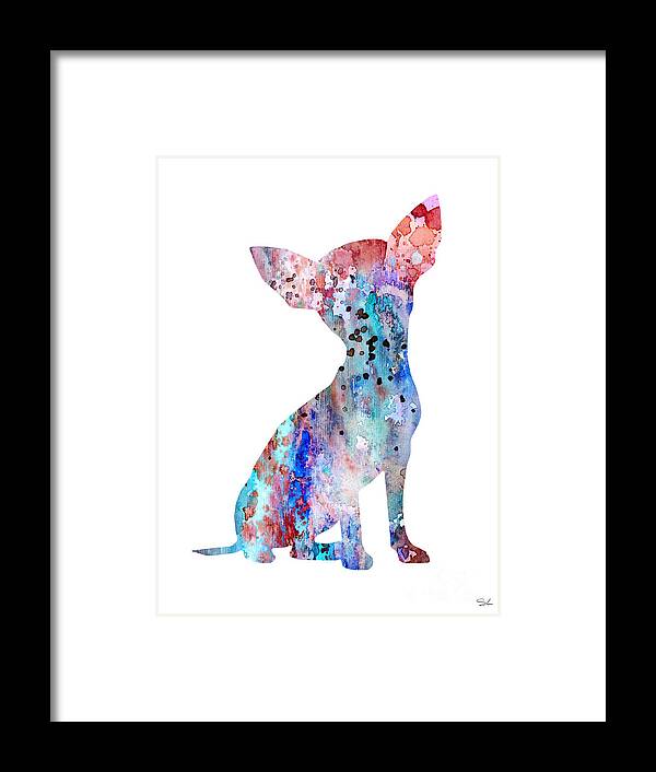 Art Framed Print featuring the painting Chihuahua 8 by Watercolor Girl