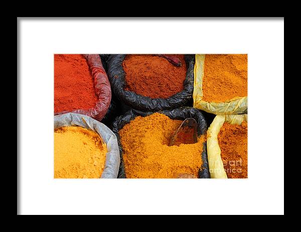 Chili Framed Print featuring the photograph Chilli powders 2 by James Brunker