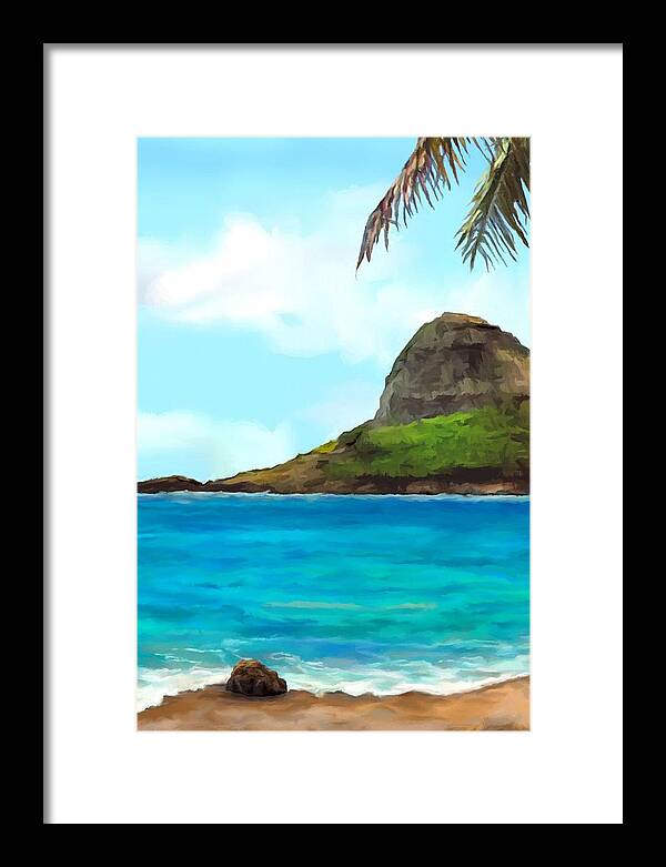 Chinaman's Hat Framed Print featuring the painting Chinaman's Hat panel three of four by Stephen Jorgensen