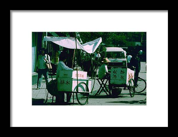  Framed Print featuring the photograph Chinese Food Carts by John Warren