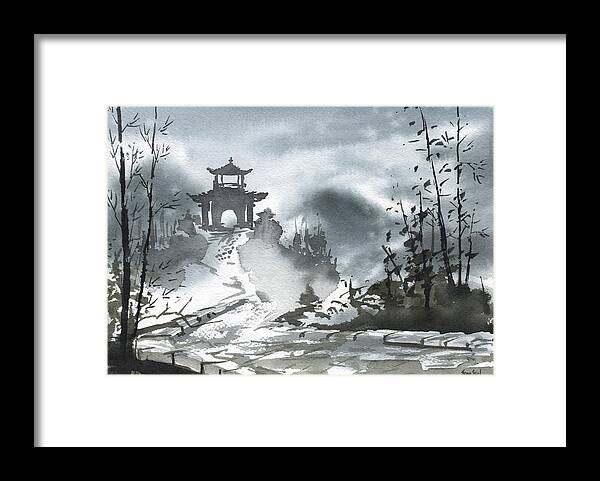 China Framed Print featuring the painting Chinese Landscape by Sean Seal
