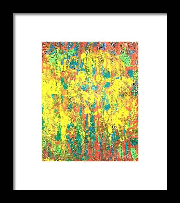 Abstract Framed Print featuring the painting Chinese New Year by Frances Ku