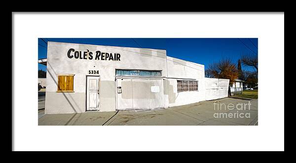 Old Framed Print featuring the painting Chino - Coles Repair - 02 by Gregory Dyer