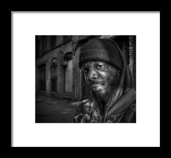 Composite Framed Print featuring the photograph Chris BW by Rick Mosher