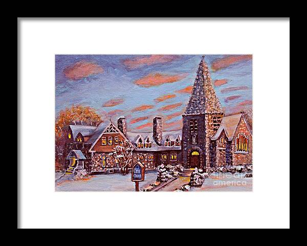 Christ Church Framed Print featuring the painting Christ Church in the Setting Sunlight by Rita Brown
