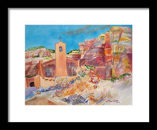 Monastery Framed Print featuring the painting Christ in the Desert Monastery by Sue Kemp