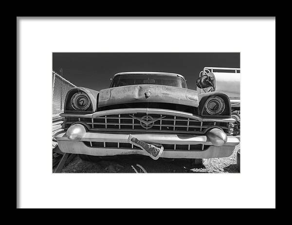 Packard Framed Print featuring the photograph Forgotten 53 Packard Black and White by Scott Campbell