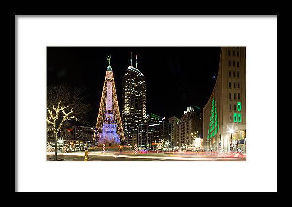 Christmas Framed Print featuring the photograph Christmas at Monument Circle by Twenty Two North Photography