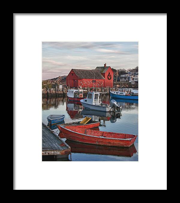 Rockport Harbor Framed Print featuring the photograph Christmas at Motif 1 Rockport Massachusetts by Jeff Folger