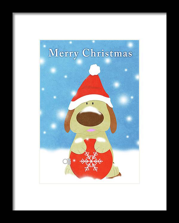 Christmas Framed Print featuring the digital art Christmas Barks I by South Social Studio