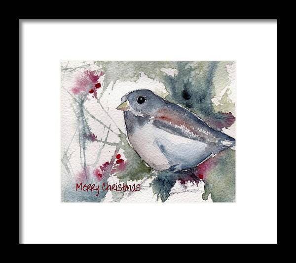 Christmas Framed Print featuring the painting Christmas Birds 01 by Anne Duke