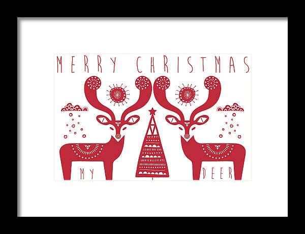 Susan Claire Framed Print featuring the photograph Christmas Deers by MGL Meiklejohn Graphics Licensing