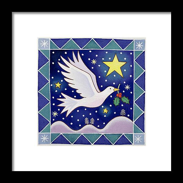 Bird Framed Print featuring the painting Christmas Dove by Cathy Baxter