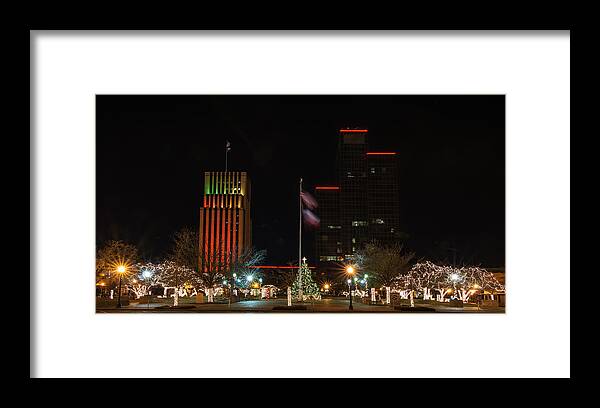 Tyler Framed Print featuring the photograph Christmas Eve in Tyler Texas by Todd Aaron