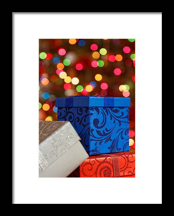 Background Framed Print featuring the photograph Christmas Gifts by Peter Lakomy
