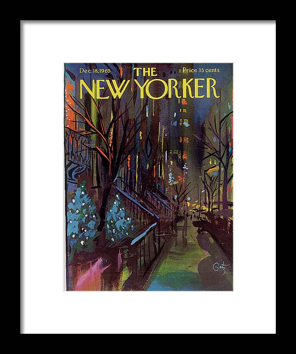 Christmas Framed Print featuring the painting Christmas In New York by Arthur Getz