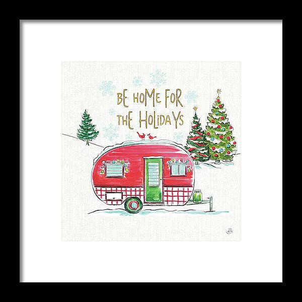 Campers Framed Print featuring the painting Christmas In The Country V by Daphne Brissonnet