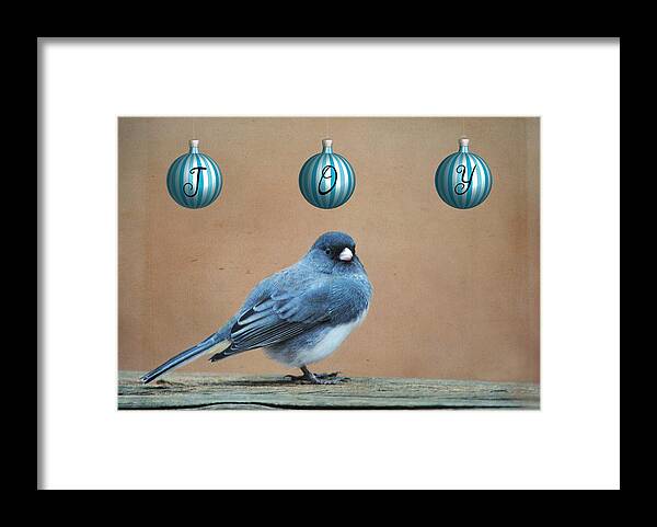 Blue Bird Framed Print featuring the digital art Christmas Joy by Linda Segerson
