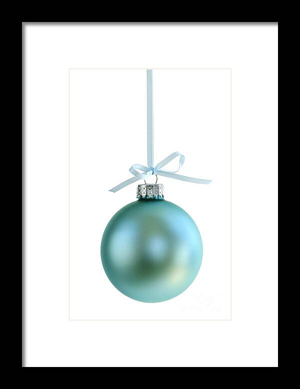 Christmas Framed Print featuring the photograph Christmas ornament on white by Elena Elisseeva