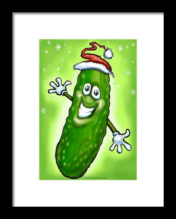 Christmas Framed Print featuring the painting Christmas Pickle by Kevin Middleton