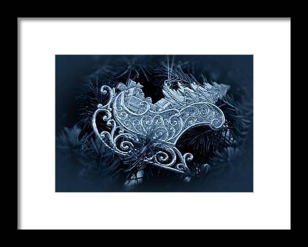 Christmas Framed Print featuring the photograph Christmas Silver Ornament by Angie Tirado