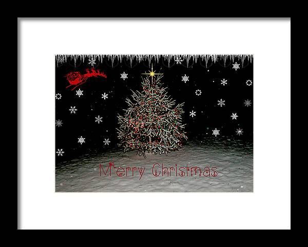 Greeting Card Framed Print featuring the photograph Christmas Snow by Cathy Kovarik