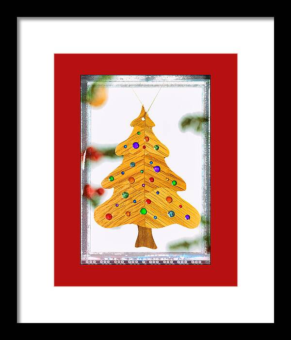 Christmas Framed Print featuring the photograph Christmas Tree Art Ornament in Red by Jo Ann Tomaselli