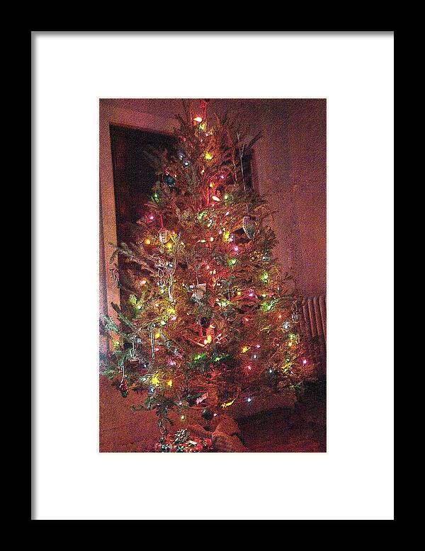 Red Framed Print featuring the photograph Christmas Tree Memories, Red by Carol Whaley Addassi