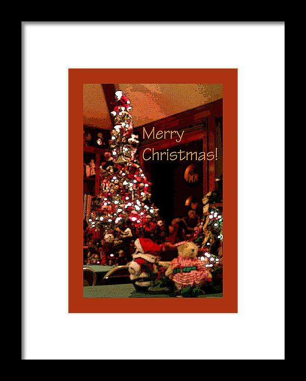 Merry Framed Print featuring the photograph Christmas Tree Santa 22000 by Jerry Sodorff