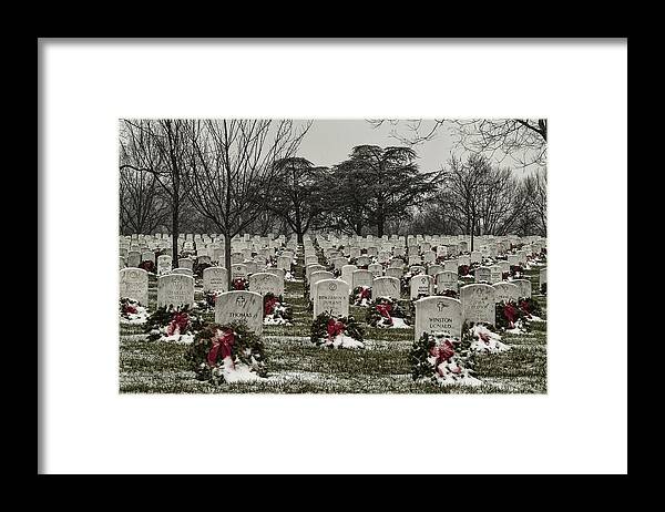 Arlington Framed Print featuring the photograph Christmas Wreaths by Erika Fawcett