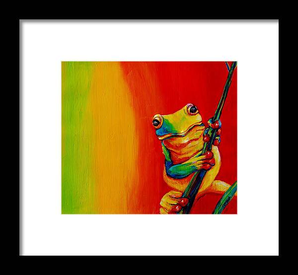 Frog Framed Print featuring the painting Chroma Frog by Jean Cormier