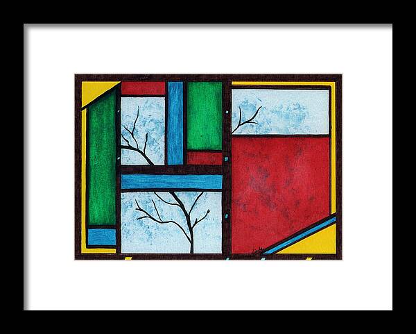 Abstract Framed Print featuring the painting Chromatic Vision by Linda Wimberly