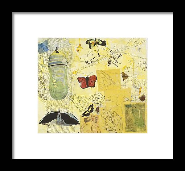 Butterflies Framed Print featuring the mixed media Chrysalis by Dawn Boswell Burke