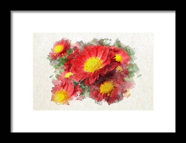 Flower Framed Print featuring the mixed media Chrysanthemum Watercolor Art by Christina Rollo