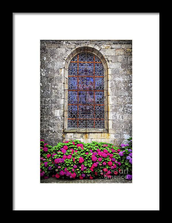 Old Framed Print featuring the photograph Church window in Brittany by Elena Elisseeva