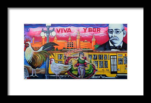 Ybor City Florida Framed Print featuring the photograph Cigar City Street Mural by David Lee Thompson
