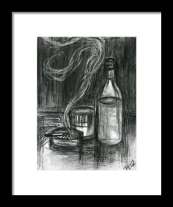 Cigarettes And Alcohol Framed Print featuring the drawing Cigarettes and Alcohol by Classic Visions Gallery