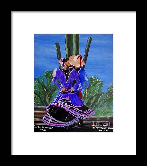 Cinco De Mayo Canvas Print Framed Print featuring the painting Cinco d Mayo by Jayne Kerr 