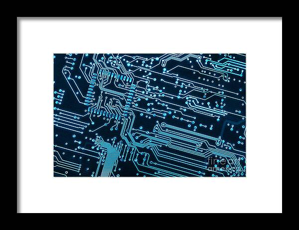 Abstract Framed Print featuring the photograph Circuit Board by Carlos Caetano