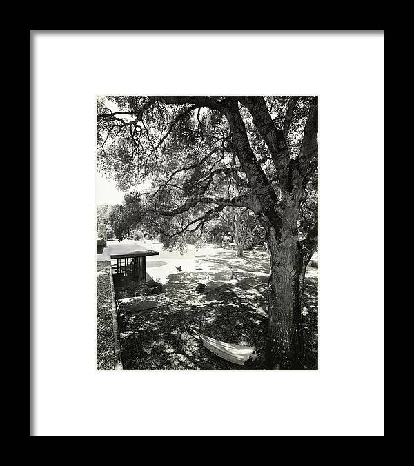 Lawrence Halprin Framed Print featuring the photograph Circular Masonry Terrace by Ernest Braun