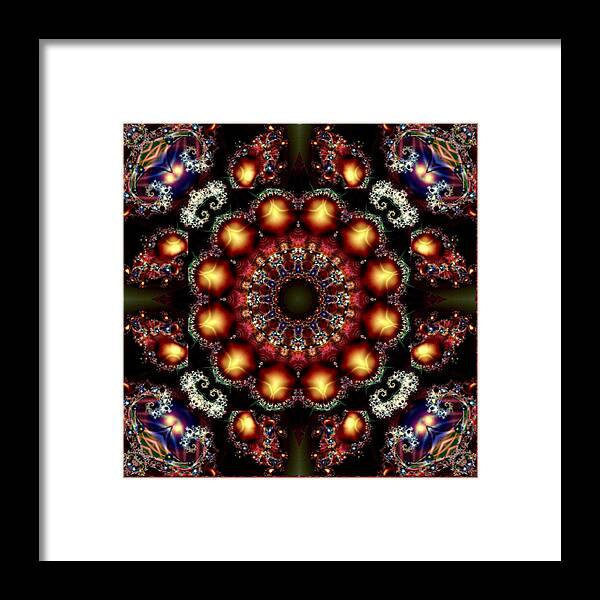 Kaleidoscope Framed Print featuring the digital art Circular Sunsets by Charmaine Zoe