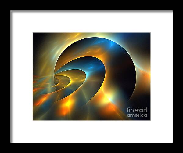 Gold Home Decor Framed Print featuring the digital art Circumference by Kim Sy Ok