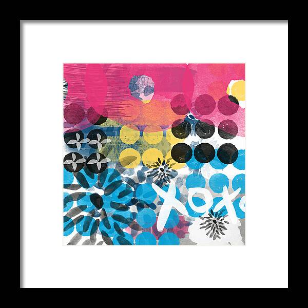 Abstract Art Framed Print featuring the painting Circus - Contemporary Abstract Art by Linda Woods