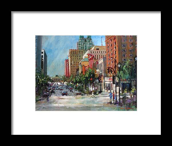 Raleigh Framed Print featuring the painting City Color by Dan Nelson