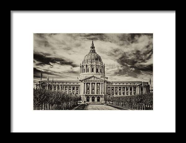 San Francisco Framed Print featuring the photograph City Hall Antiqued Print by Diana Powell